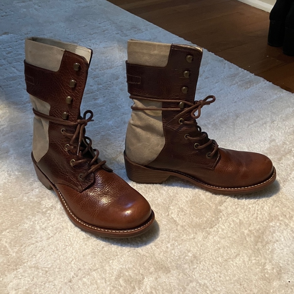 Vintage Dr. Martens canvas and leather boots